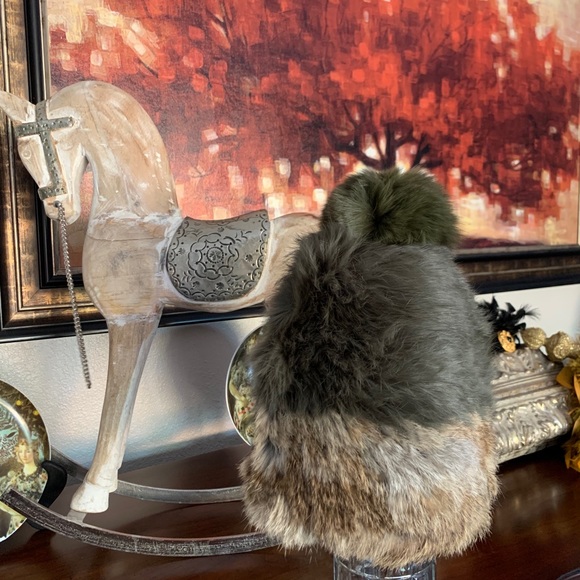 Beanie Hat - Genuine Rabbit Fur with Pom-P… - Picture 2 of 4